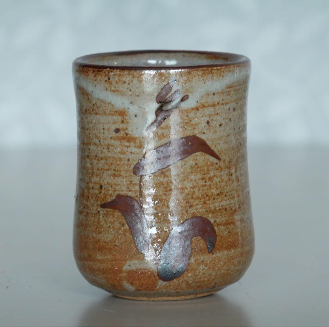 唐津焼　西岡小十郎　小次郎窯　絵唐津　湯呑　5客　酒器　ぐい呑　盃　杯　筒盃