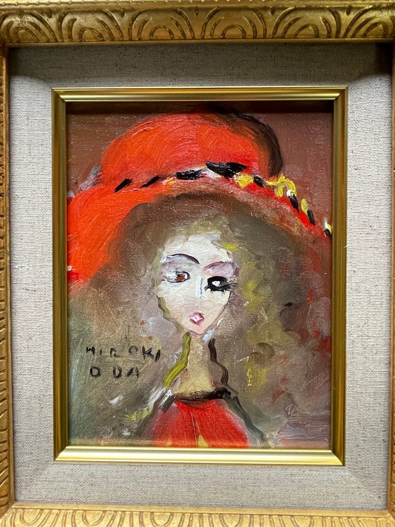 織田広喜　油彩　0号《少女》　織田廣喜 新品額装品　油絵