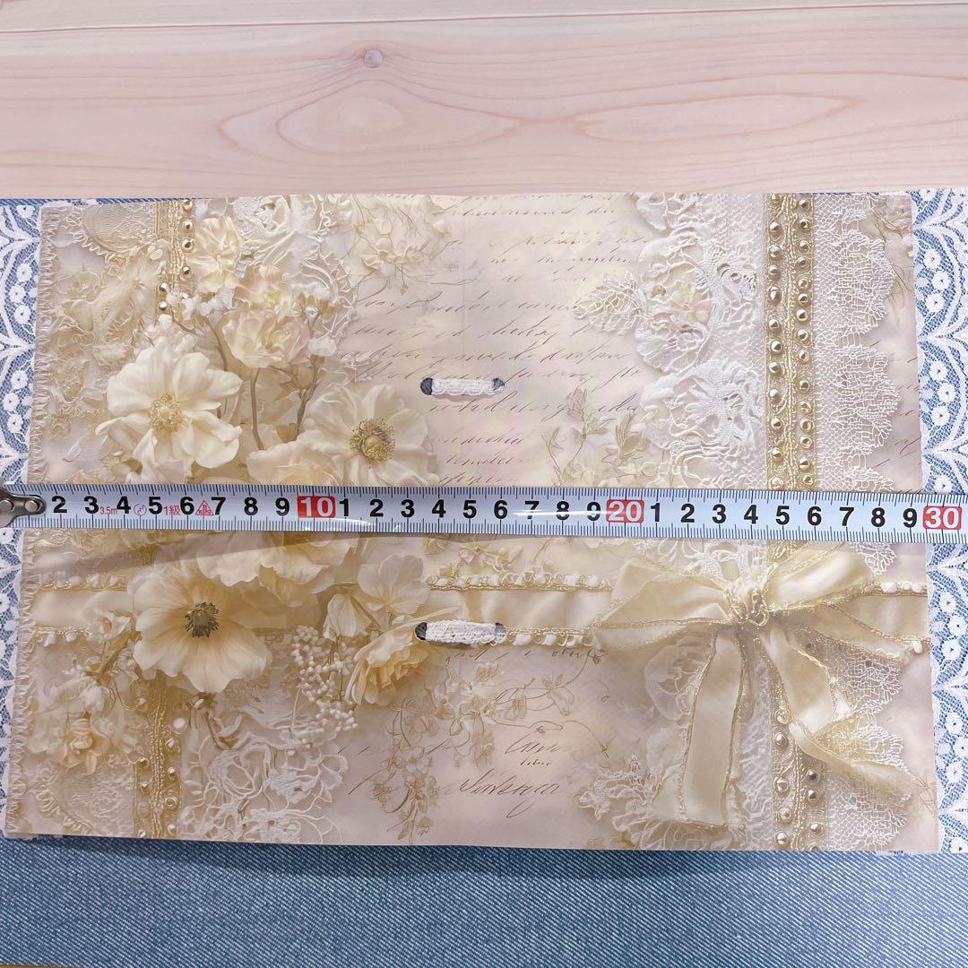 ヴィンテージ風花柄 ピンク リボン ローズ ロマンティック コラージュノート