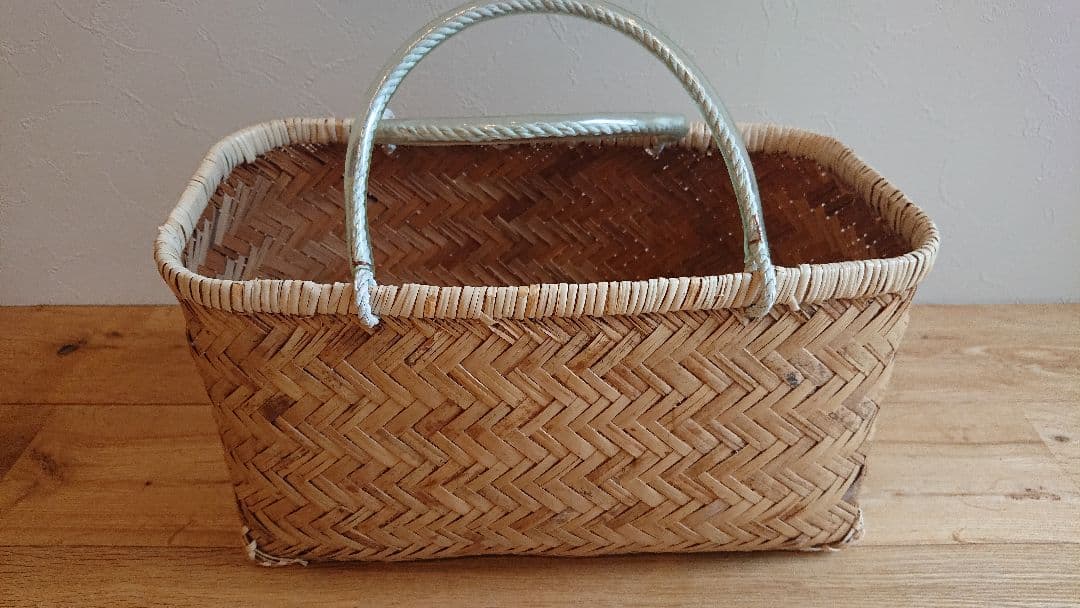 市場かご 竹籠 竹かごバッグ 買い物かご マルシェ 収納かご 2個セット