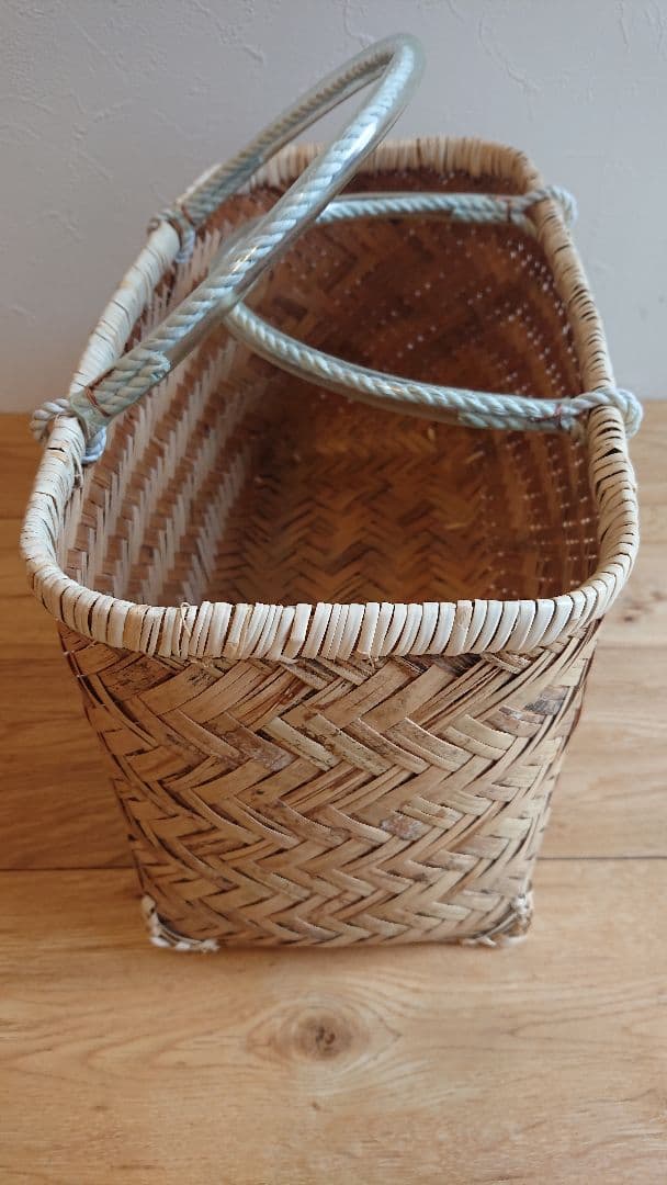 市場かご 竹籠 竹かごバッグ 買い物かご マルシェ 収納かご 2個セット