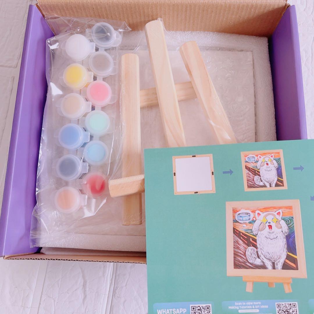 子供用 お絵描きキット アート 塗り絵キット 知育玩具 叫び猫
