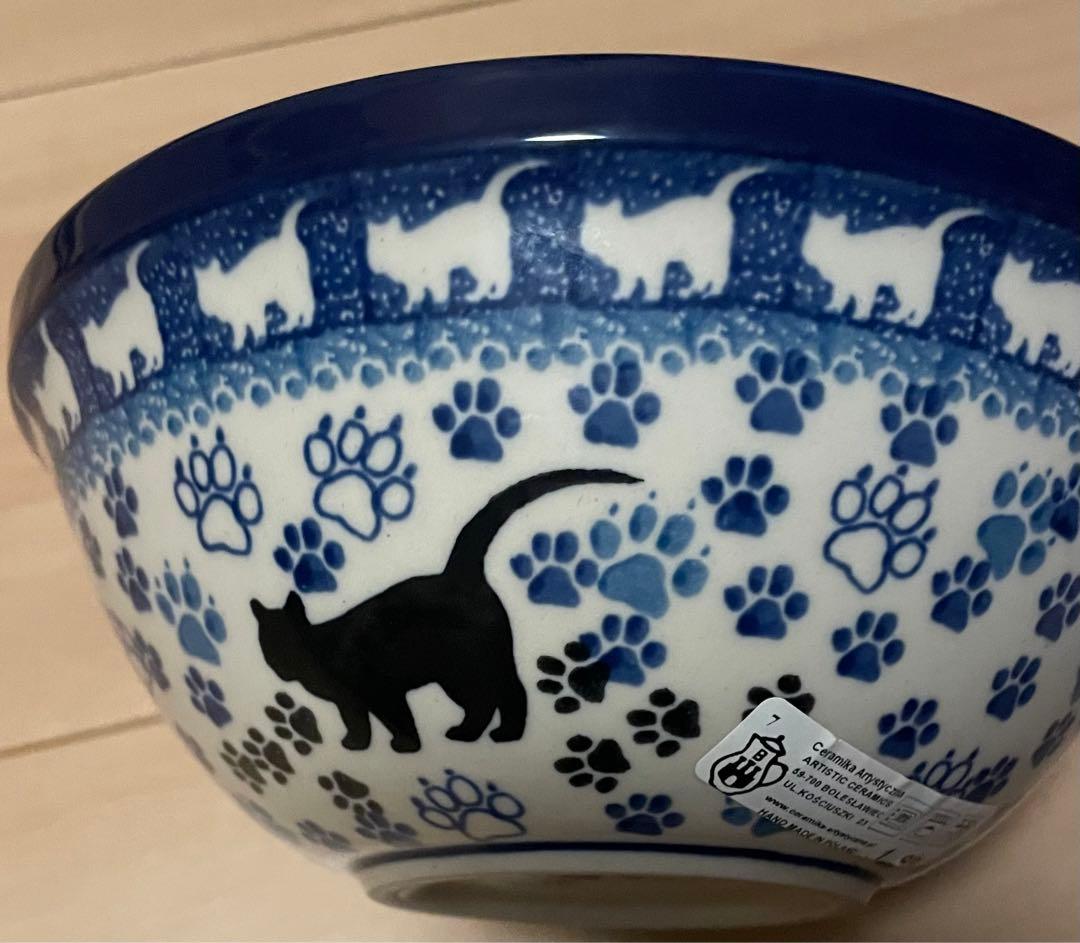 kumauri_starさま専用 ポーリッシュポタリーボウル(キャットウォーク)