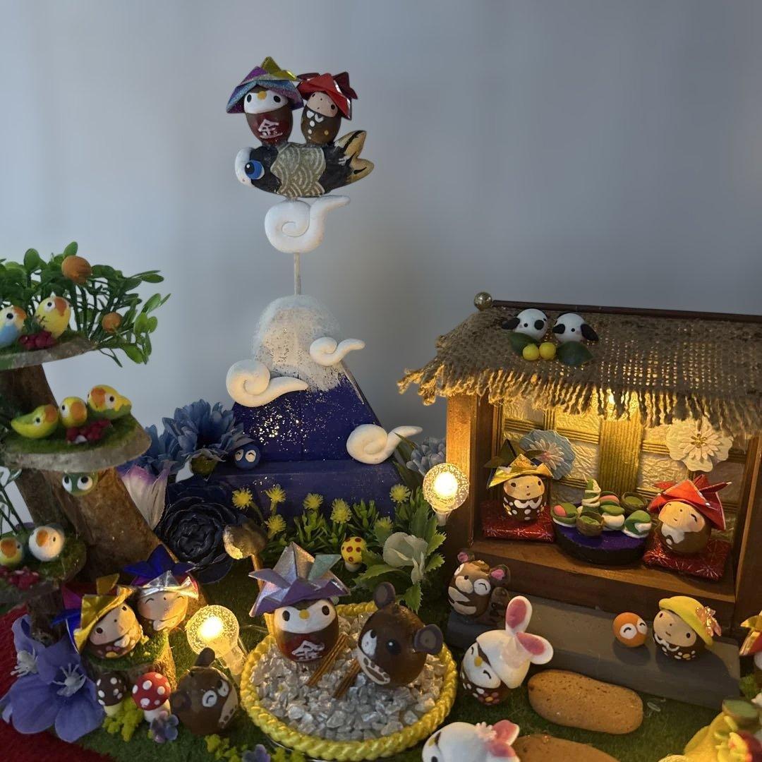 どんぐりアート♡Happy 端午の節句ライト付きオブジェ♡