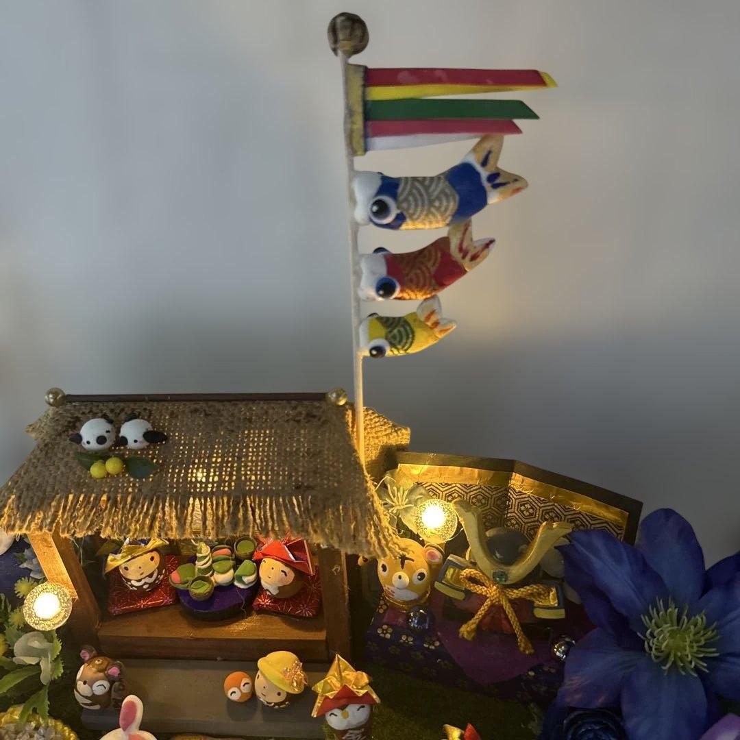 どんぐりアート♡Happy 端午の節句ライト付きオブジェ♡