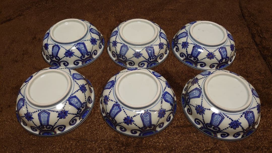 古伊万里　大聖寺伊万里　伊万里　なます皿　丸鉢　金襴手　６客