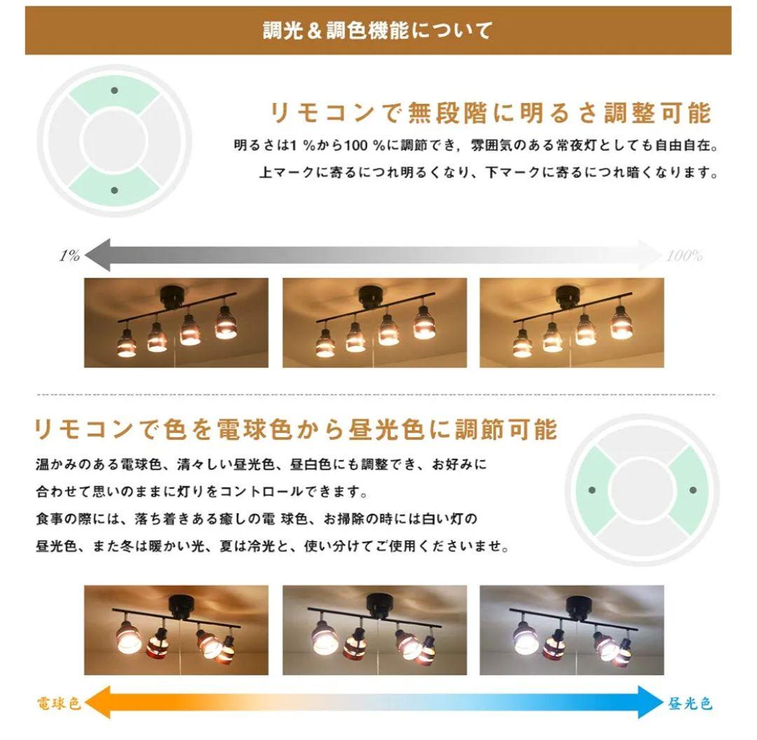 【破格】ダクトレール用　スポットライト・調光LED専用リモコン・ランプ　4セット