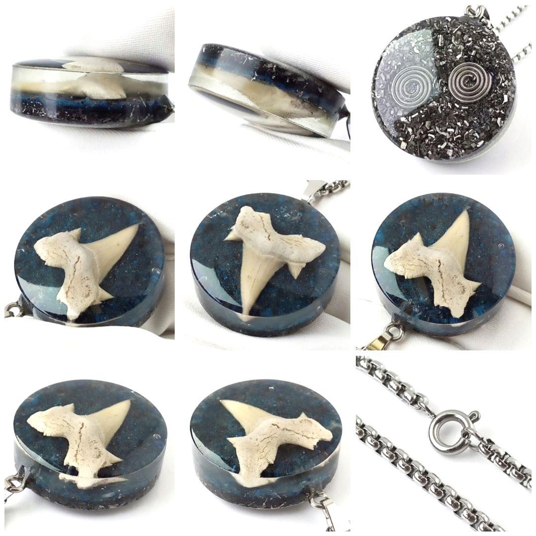 オルゴナイト｜魔除け・幸運・精神強化・目標達成など｜サメの歯の化石×ラピスラズリ