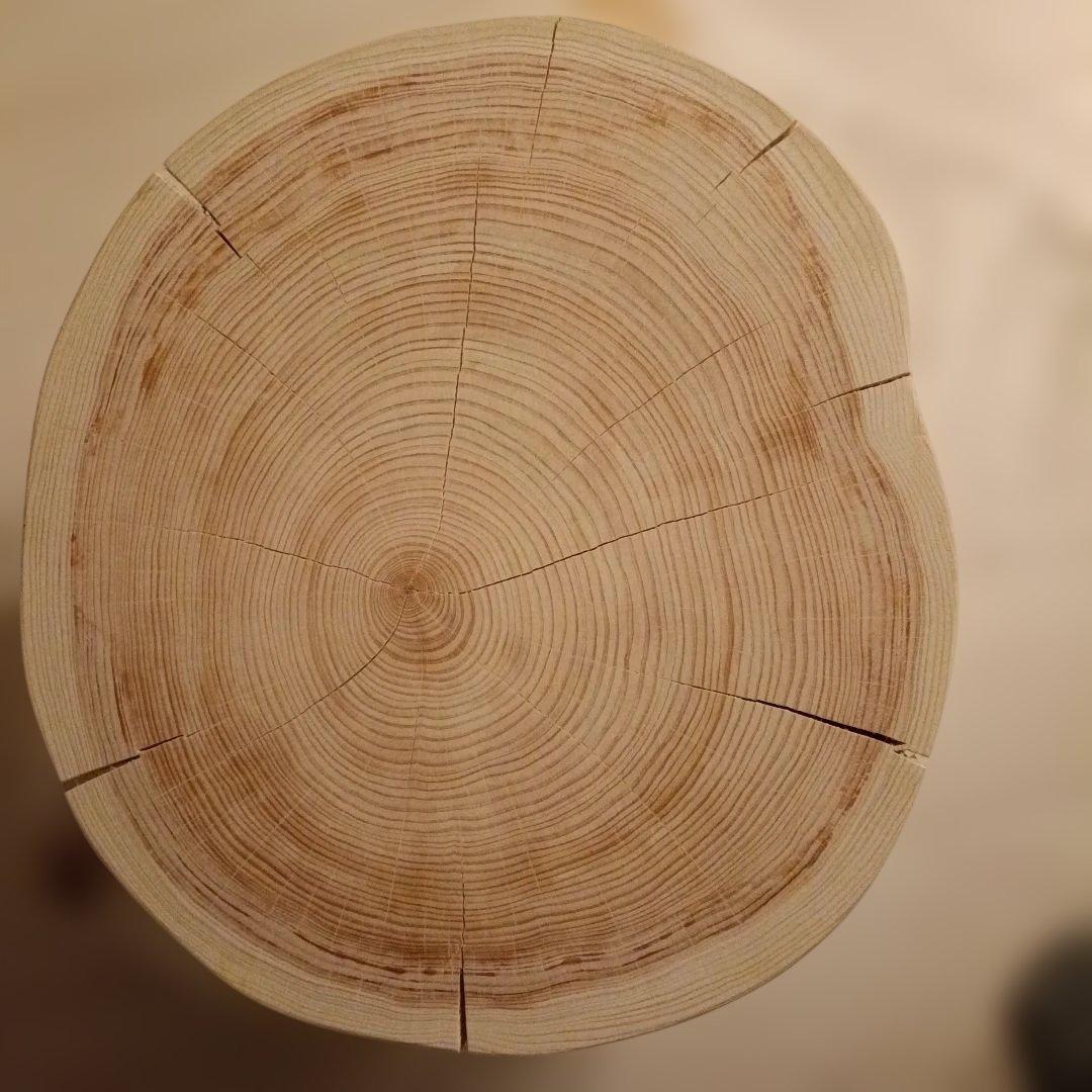 丸太檜ヒノキスツールローテーブル座椅子台座Wood Log Stool