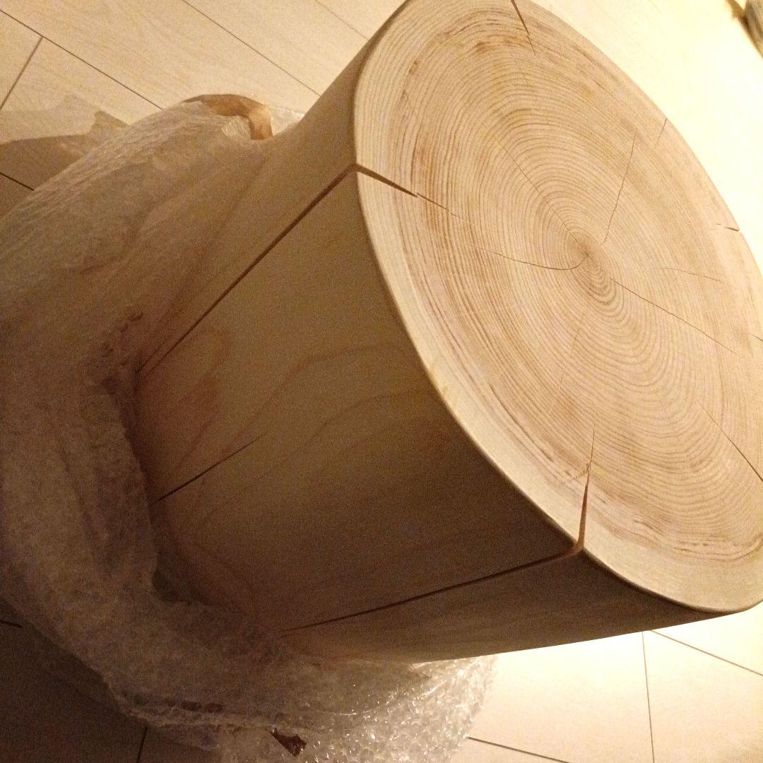 丸太檜ヒノキスツールローテーブル座椅子台座Wood Log Stool