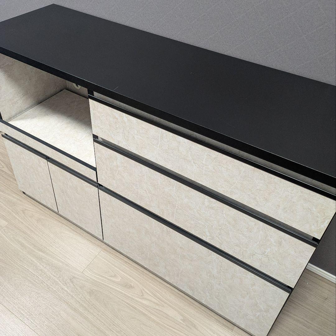 ＼3/8まで限定価格！／大川家具 日本製 キッチンカウンター ストーンホワイト