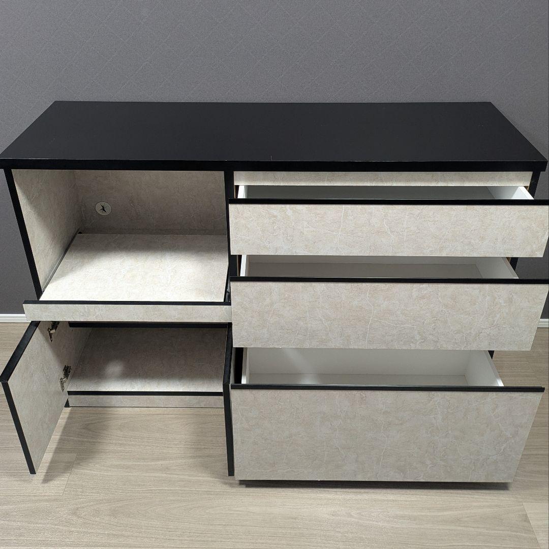 ＼3/8まで限定価格！／大川家具 日本製 キッチンカウンター ストーンホワイト