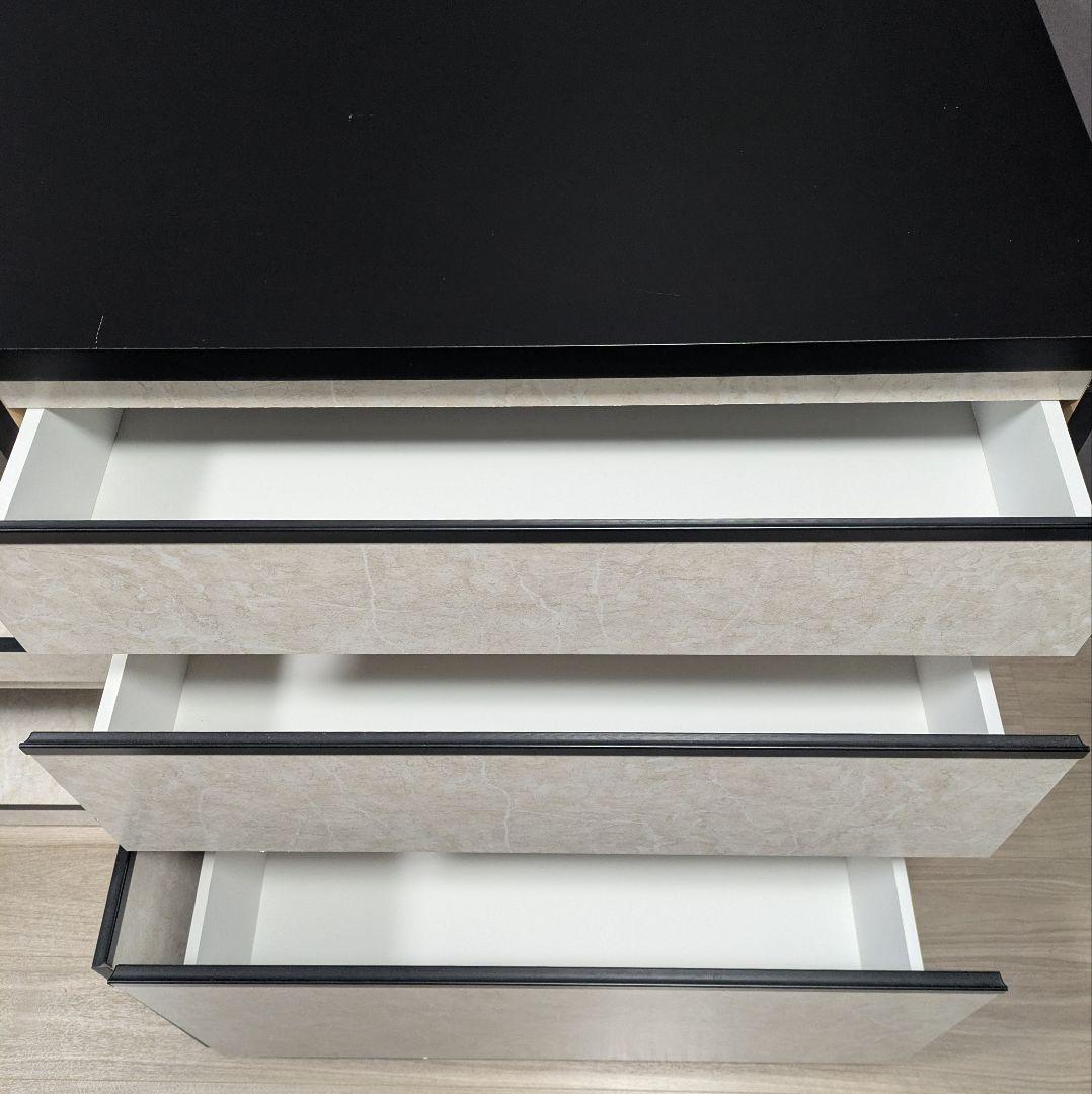 ＼3/8まで限定価格！／大川家具 日本製 キッチンカウンター ストーンホワイト