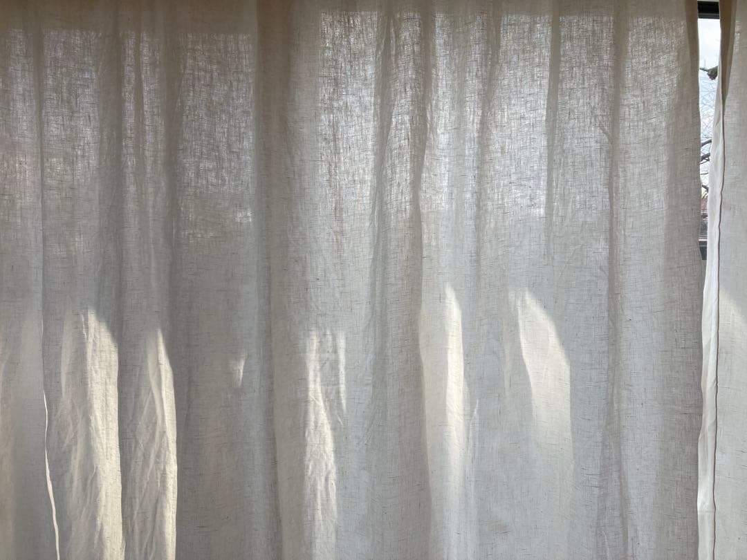 無印良品 ノンプリーツリネンカーテン 100x178用 2枚 オフホワイト