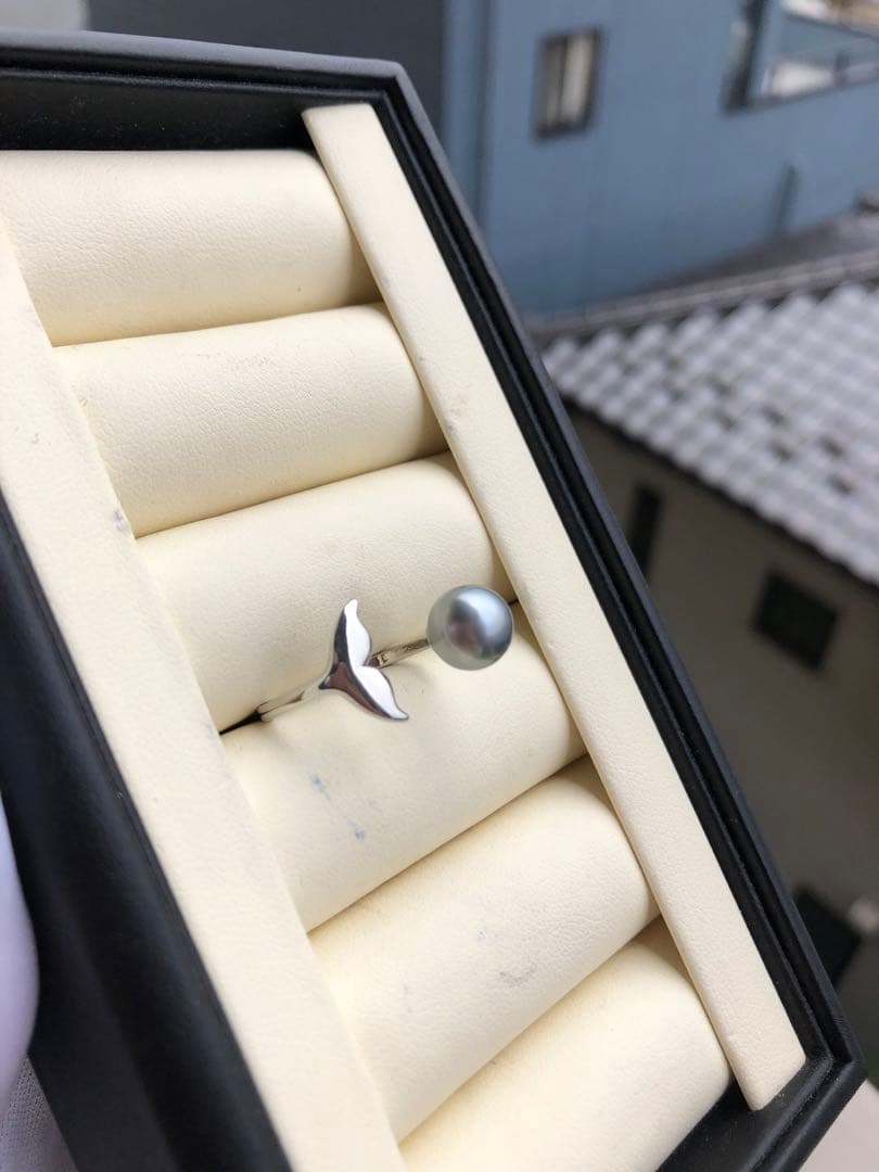 黒蝶真珠　イルカピアス　ハンドメイド