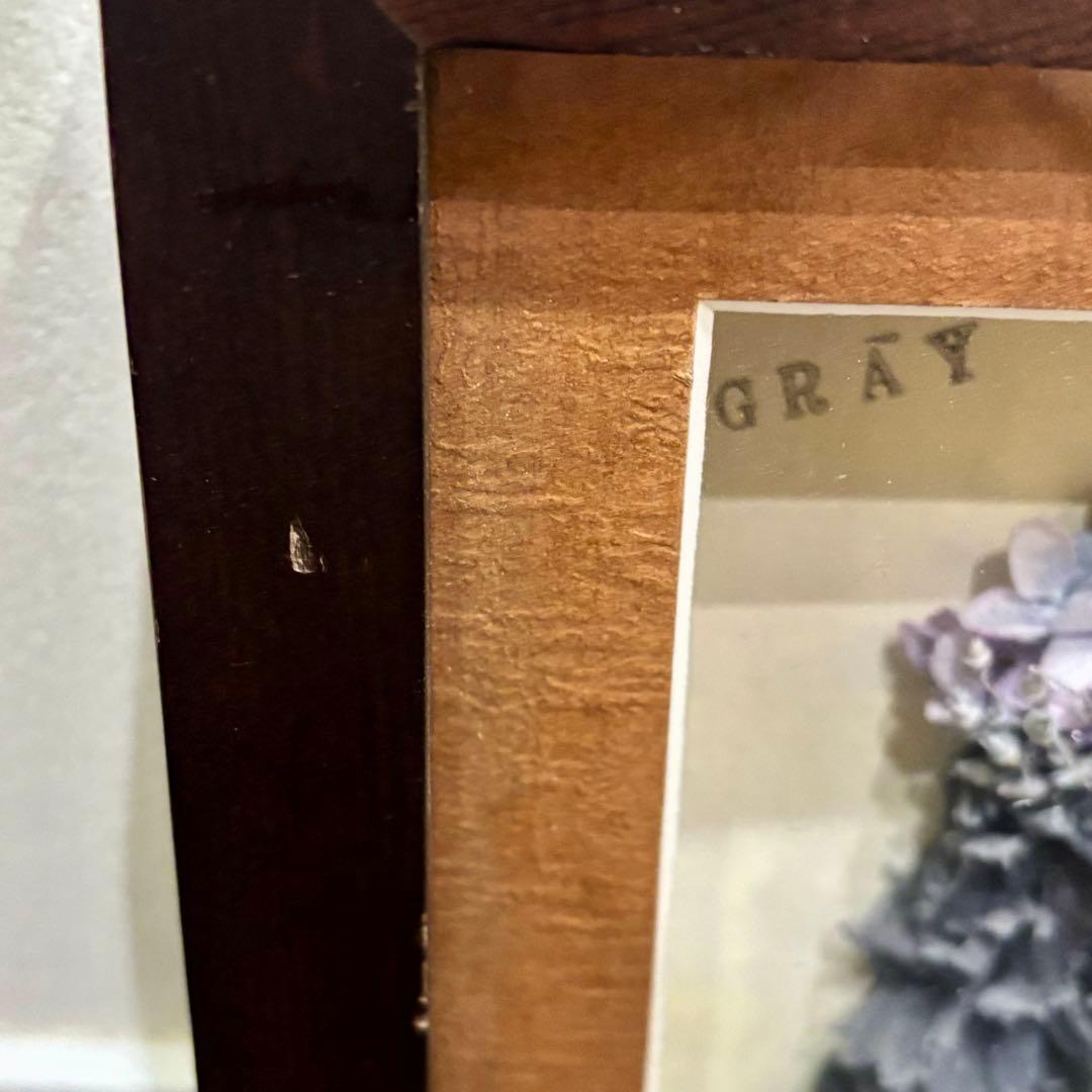 アンティーク ドライフラワーで作ったドレス 壁掛け アート 木製 レトロ