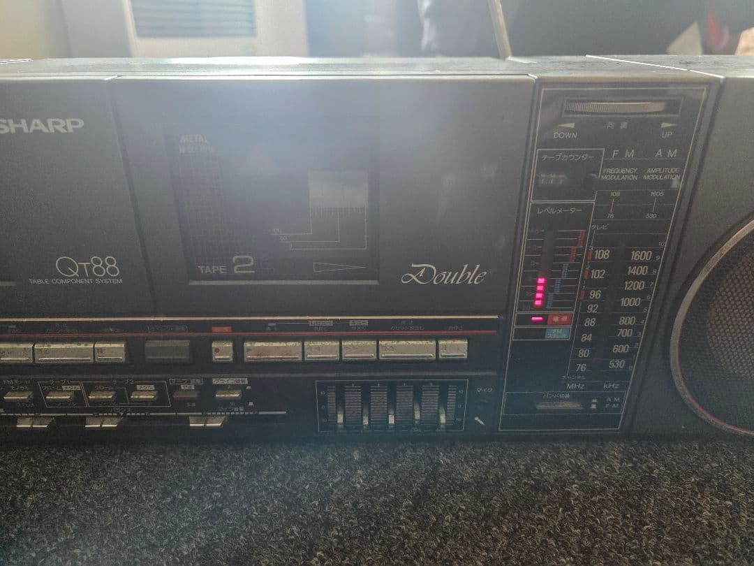 ★ジャンク★SHARP QT-88 ダブルカセットラジカセ 昭和レトロ