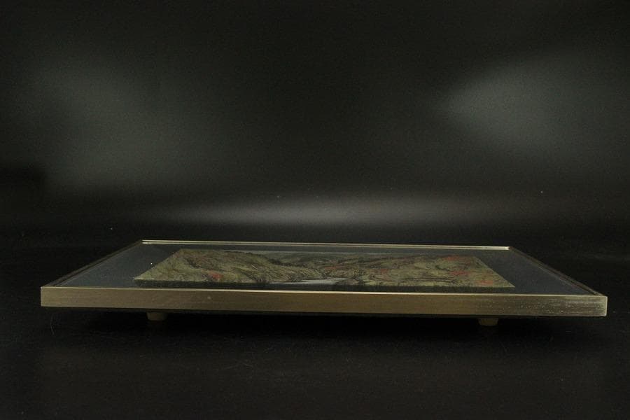 下保昭 作「渓」額 京表具 表玄作(ZE814)