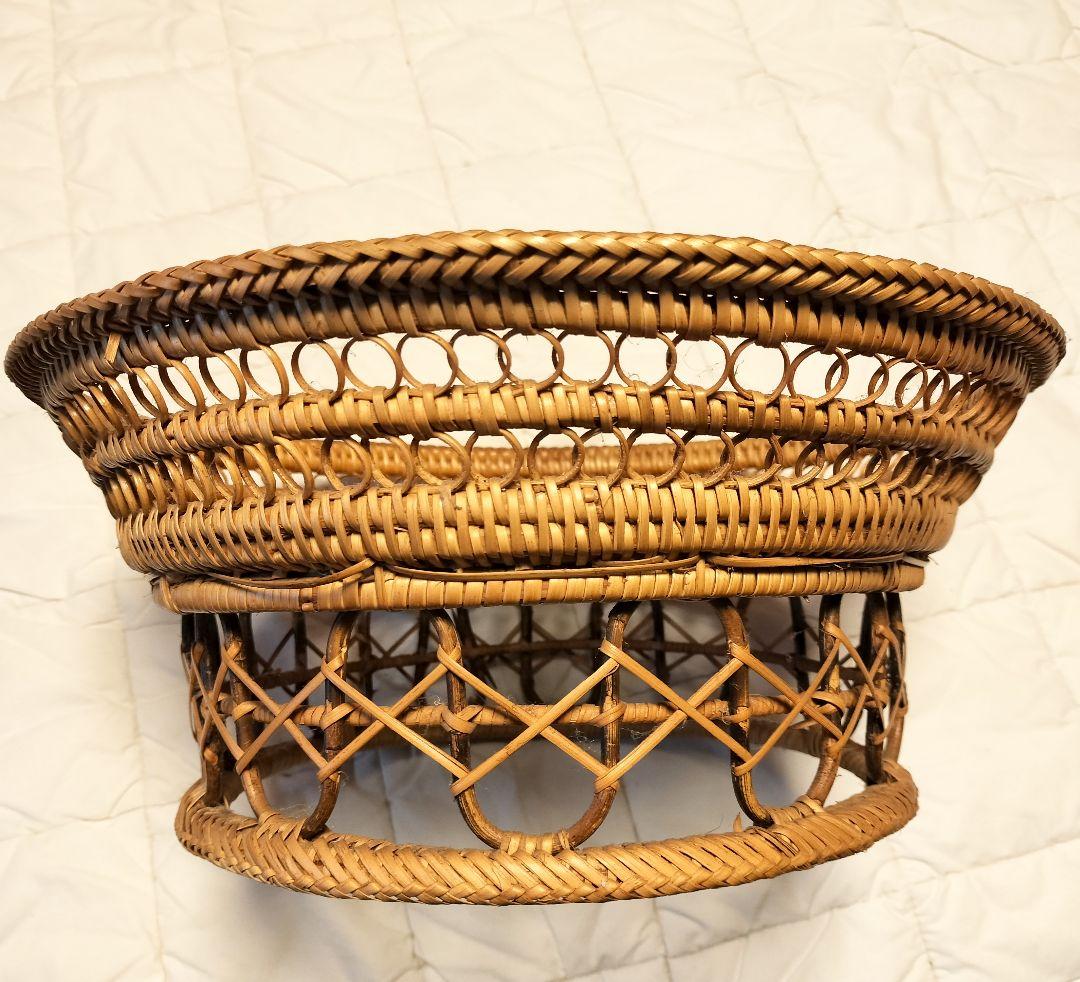 【良品】タイ 伝統工芸 ラタンのカントーク（大小2個セット）