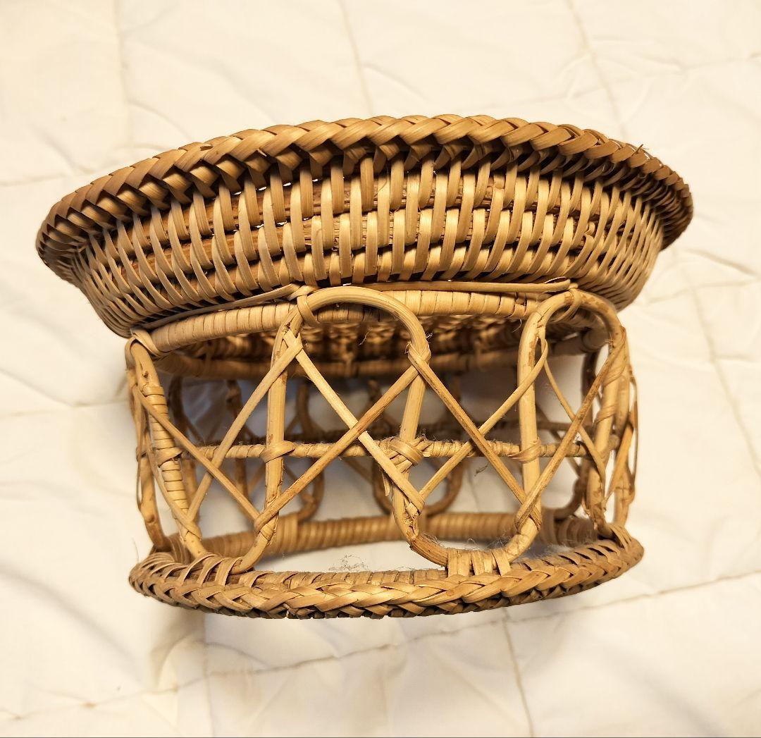【良品】タイ 伝統工芸 ラタンのカントーク（大小2個セット）