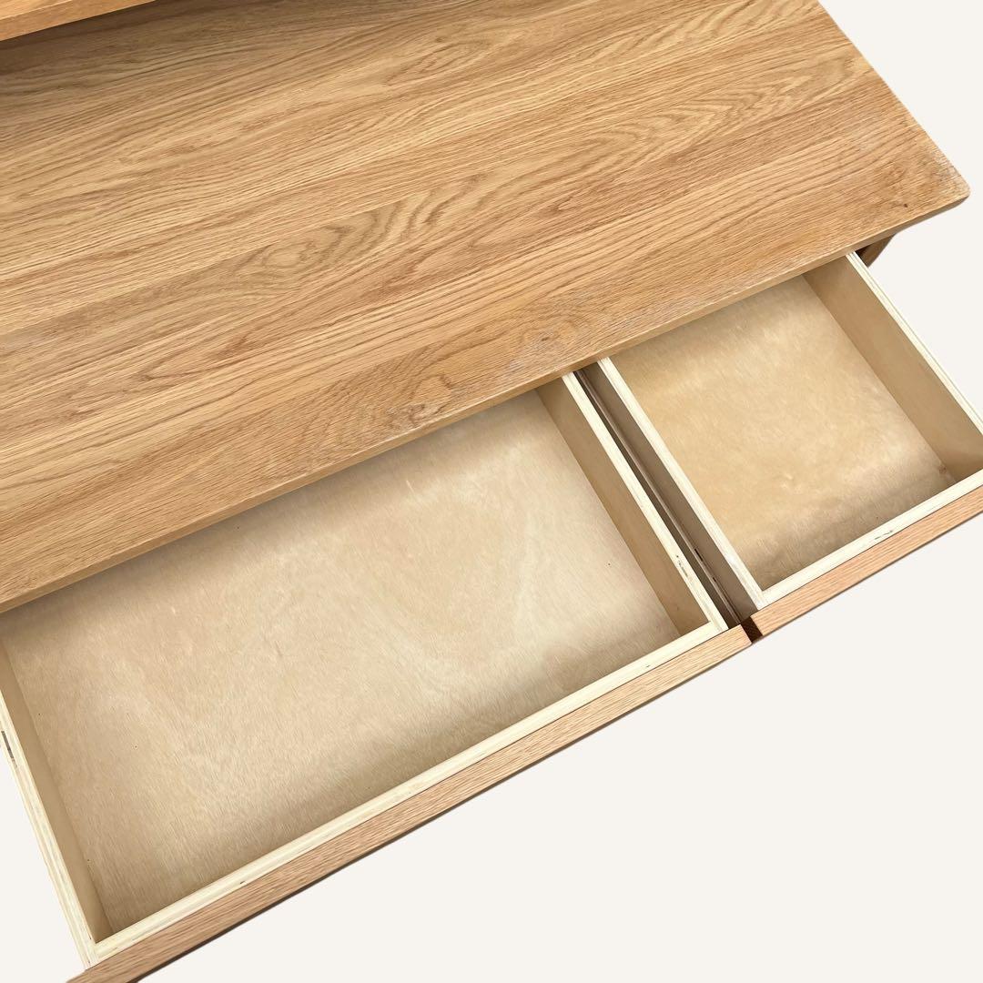 無印良品 オーク材 デスク＋上置き棚セット 引き出し付き 学習机 ワークデスク