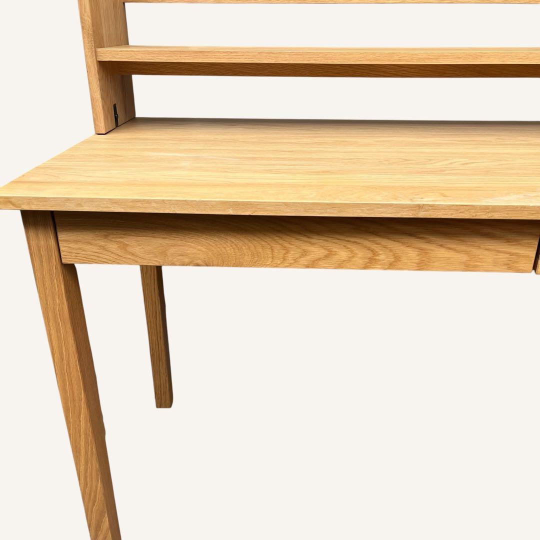 無印良品 オーク材 デスク＋上置き棚セット 引き出し付き 学習机 ワークデスク