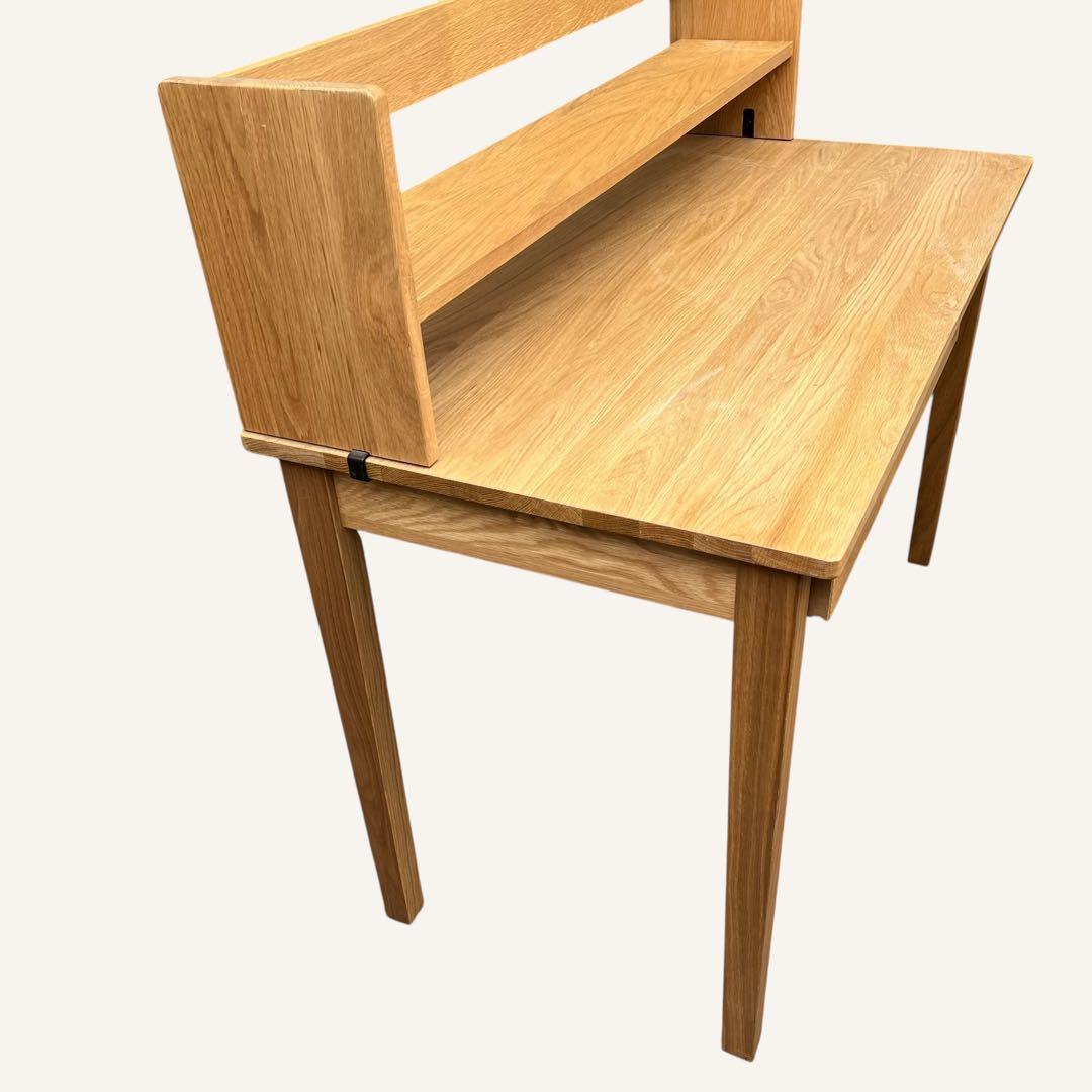 無印良品 オーク材 デスク＋上置き棚セット 引き出し付き 学習机 ワークデスク