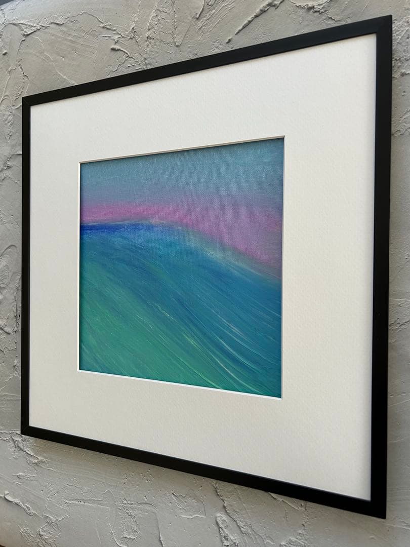 原画/抽象画/モダンアート/サーフアート/アクリル画 GLASSY 海 空 波