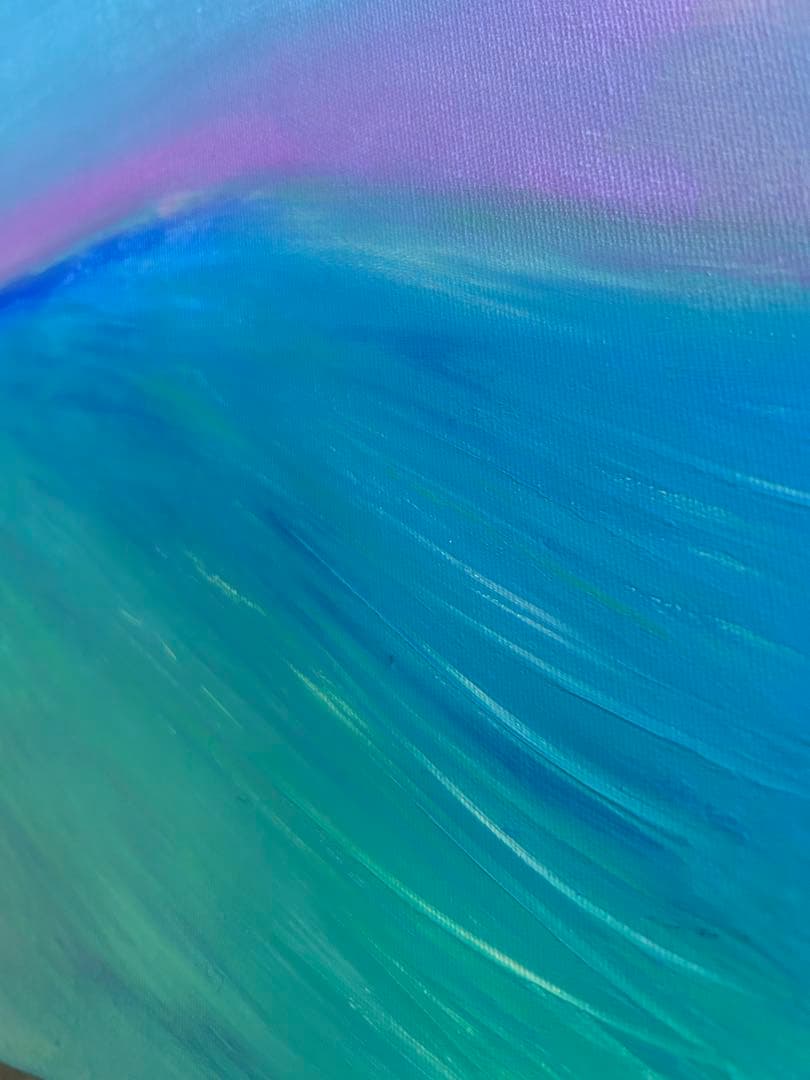 原画/抽象画/モダンアート/サーフアート/アクリル画 GLASSY 海 空 波