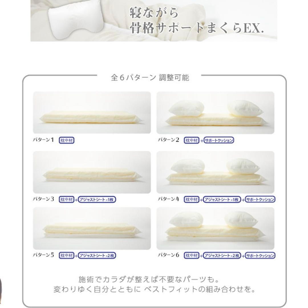 【新品未使用】寝ながら骨格サポートまくらEX. 枕カバーなし、収納ケース付き