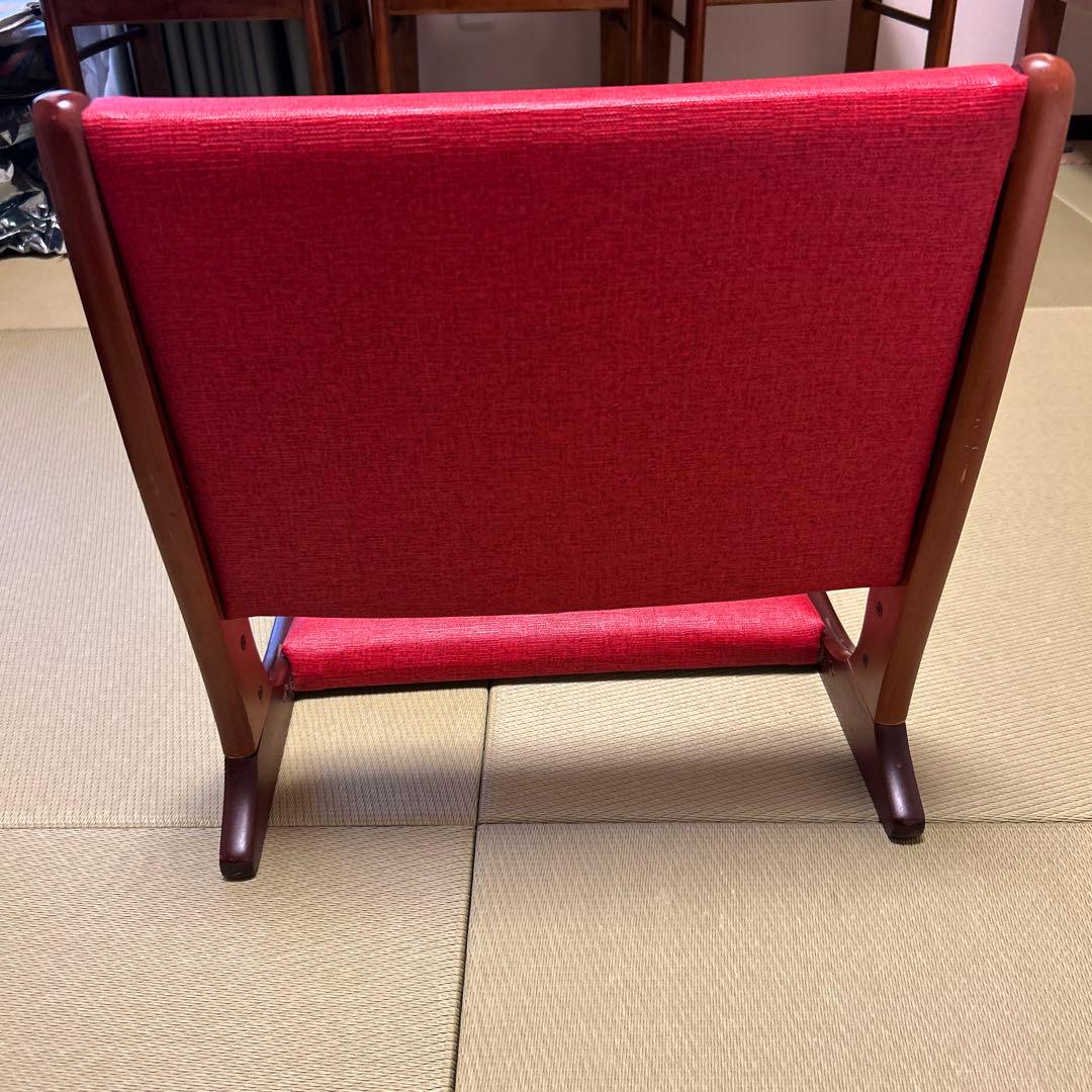 赤い座椅子 竹模様刺繍✖️4脚セット