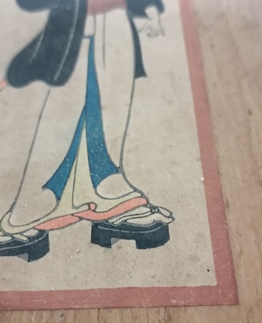 木版画桐箱　時代物　夢男木版画