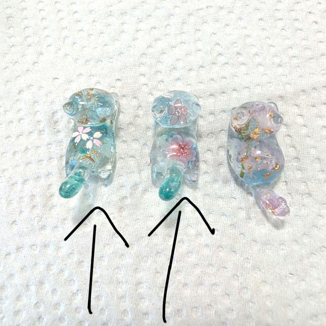アリエル桜のブレスレット　レジンブレスレット　アクアマリン　啓翁桜