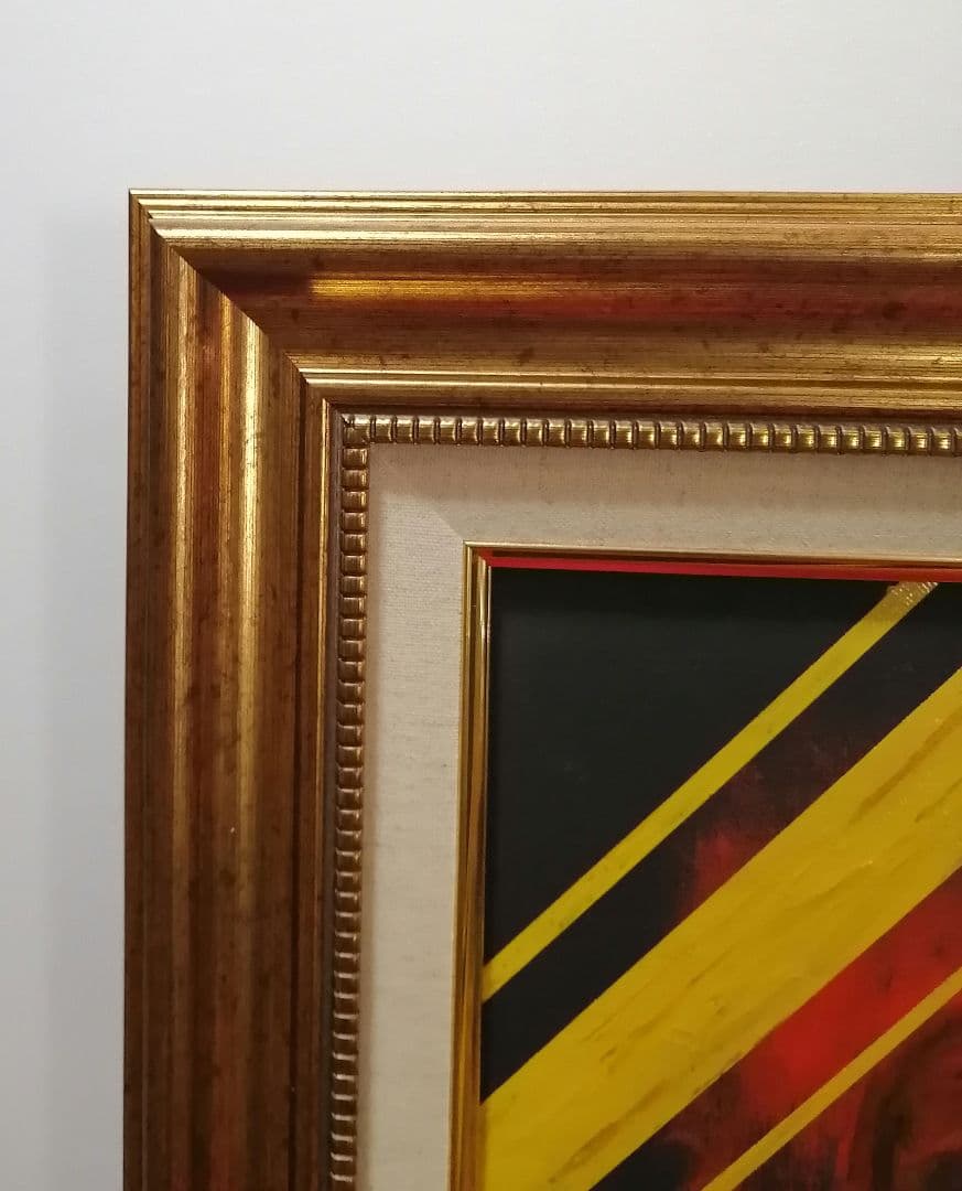 絵画　油彩画　キャンバス　額縁　画材 動物　ライオン　原画