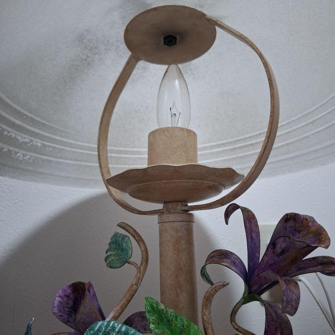 栄進物産 アンティーク調 テーブルランプ 卓上照明 花 動作確認済 美品