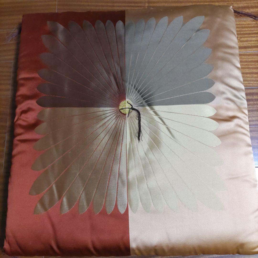 高級座布団/多色花模様の大きな座布団4枚組 美品