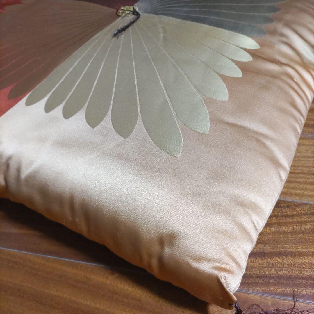 高級座布団/多色花模様の大きな座布団4枚組 美品