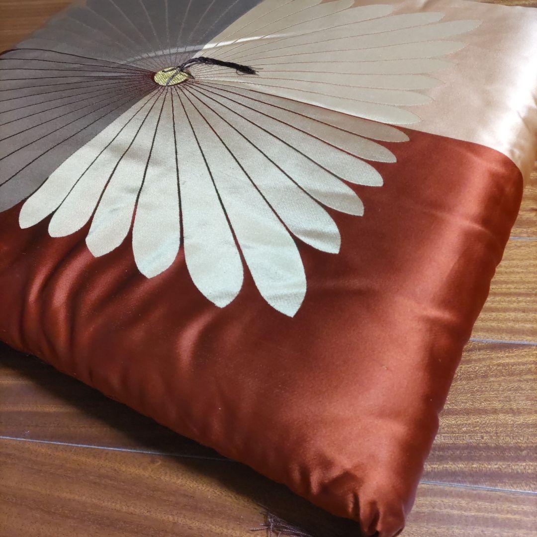 高級座布団/多色花模様の大きな座布団4枚組 美品