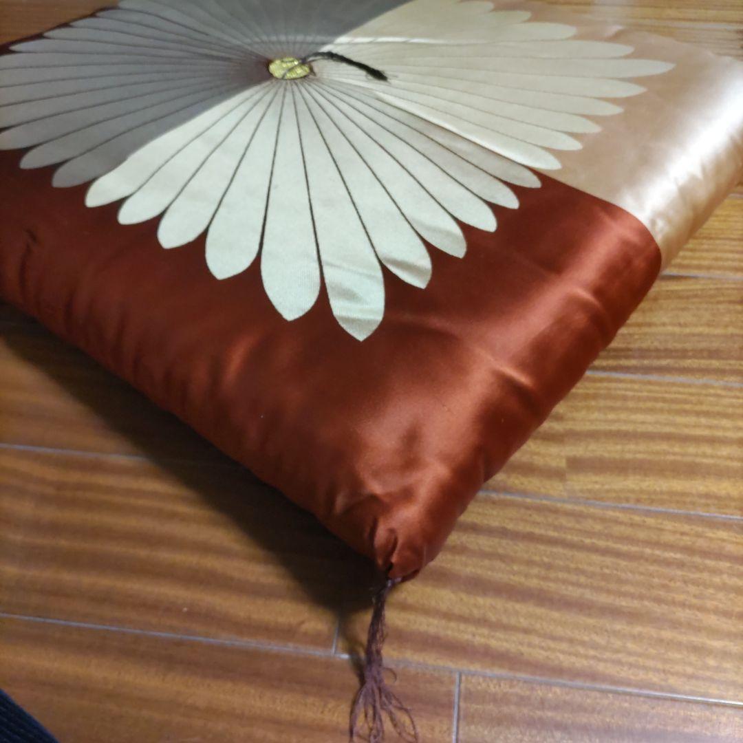 高級座布団/多色花模様の大きな座布団4枚組 美品