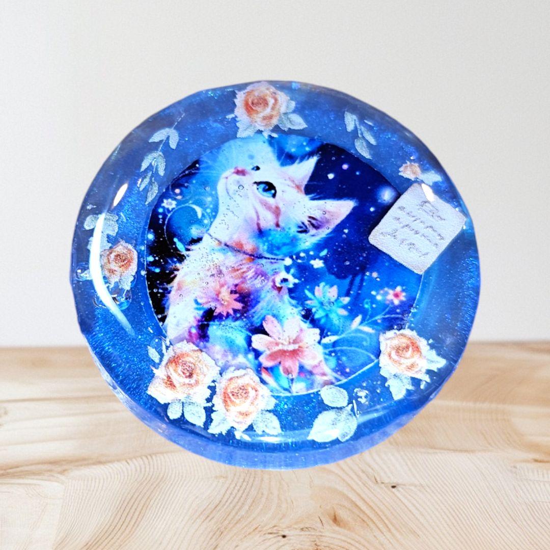 NO.984❤ねこ バラ❤レジンへアゴム ブローチ