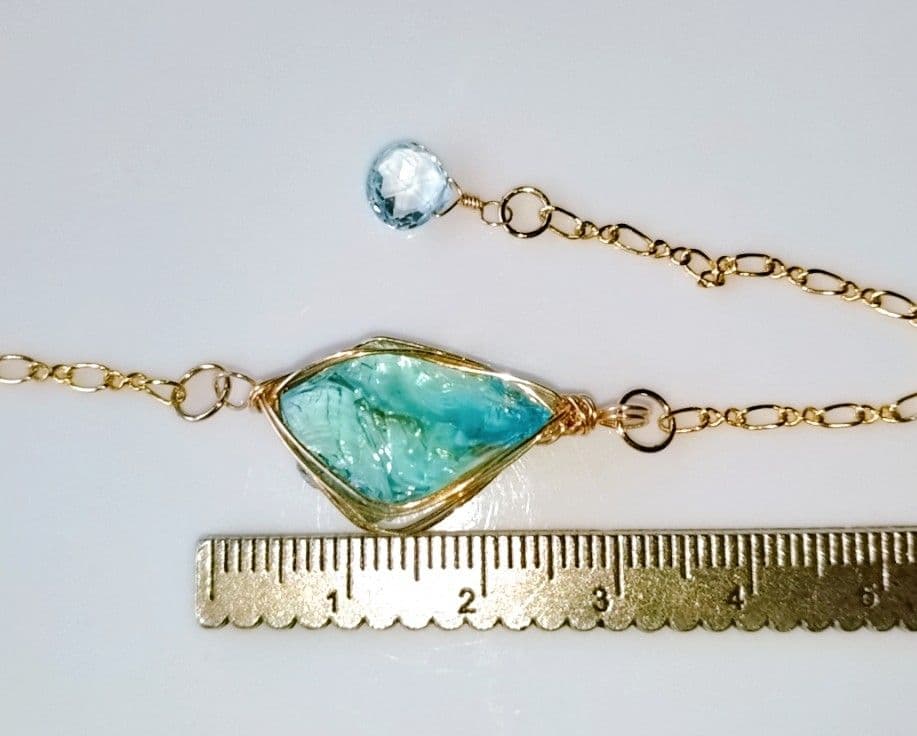 Kgf14 希少 アンダラクリスタル 【シアンエンジェル】 原石 ブレスレット