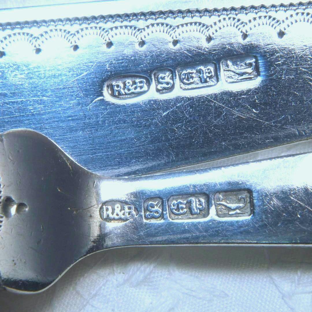 英国アンティーク『純銀P フィッシュナイフ＆フォーク』1865年　ヴィクトリア朝