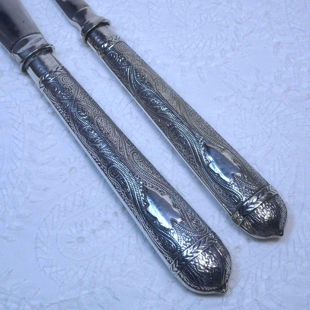 英国アンティーク『純銀P フィッシュナイフ＆フォーク』1865年　ヴィクトリア朝