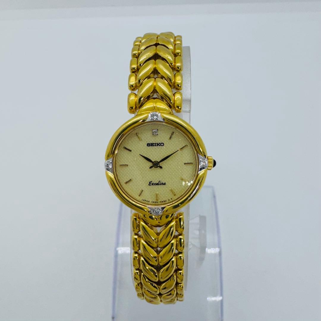 ✨SEIKO✨セイコー✨エクセリーヌ✨4N20-0360✨ゴールド文字盤✨腕時計