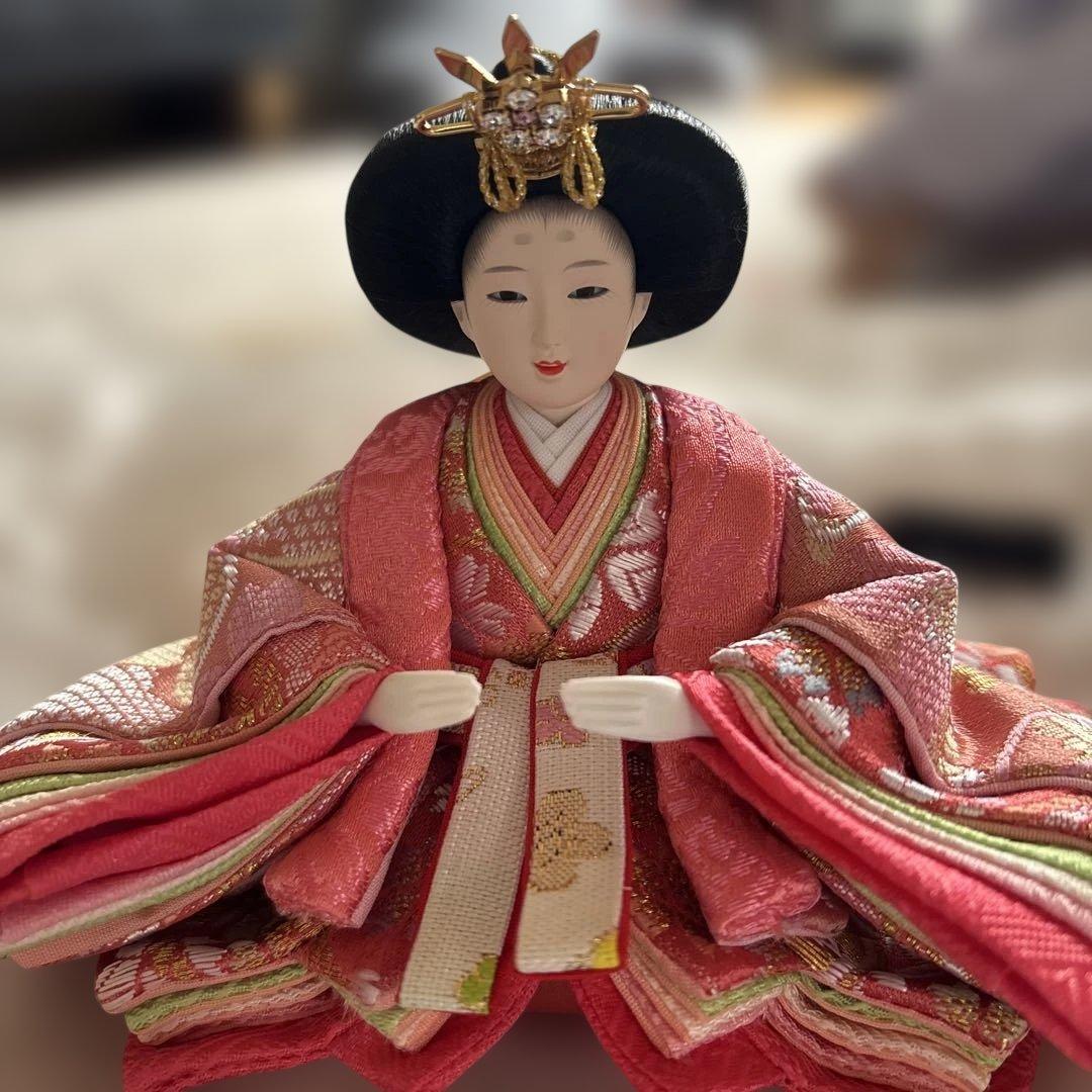 雛人形 月屏風+吊るし雛+小物類
