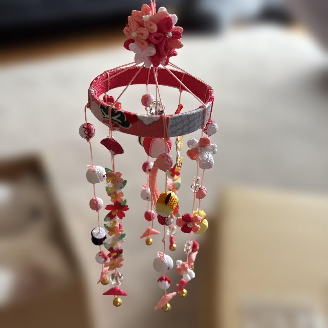 雛人形 月屏風+吊るし雛+小物類