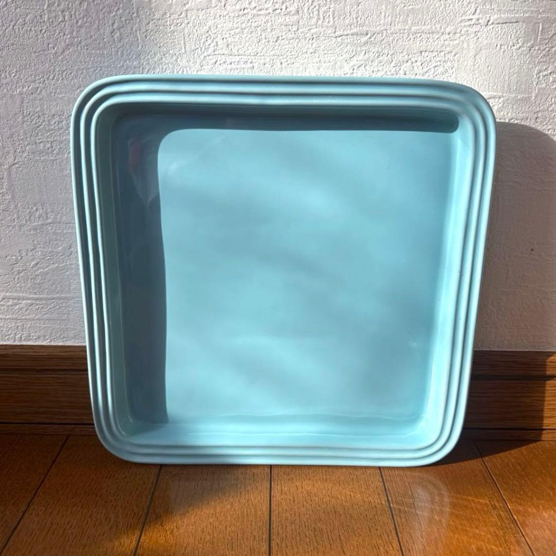 LE CREUSETル・クルーゼ ライトブルー 角皿 2枚セット 耐熱皿 深皿
