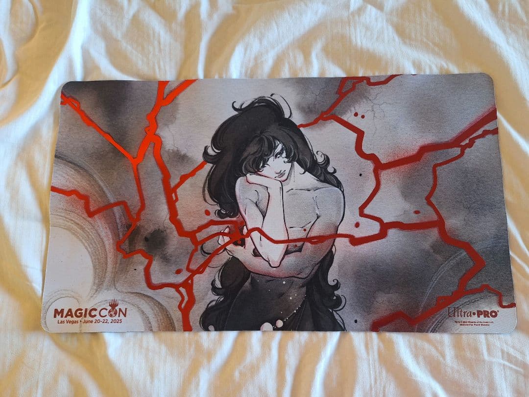 限定 peach桃子先生イラスト 稲妻　プレイマット foil