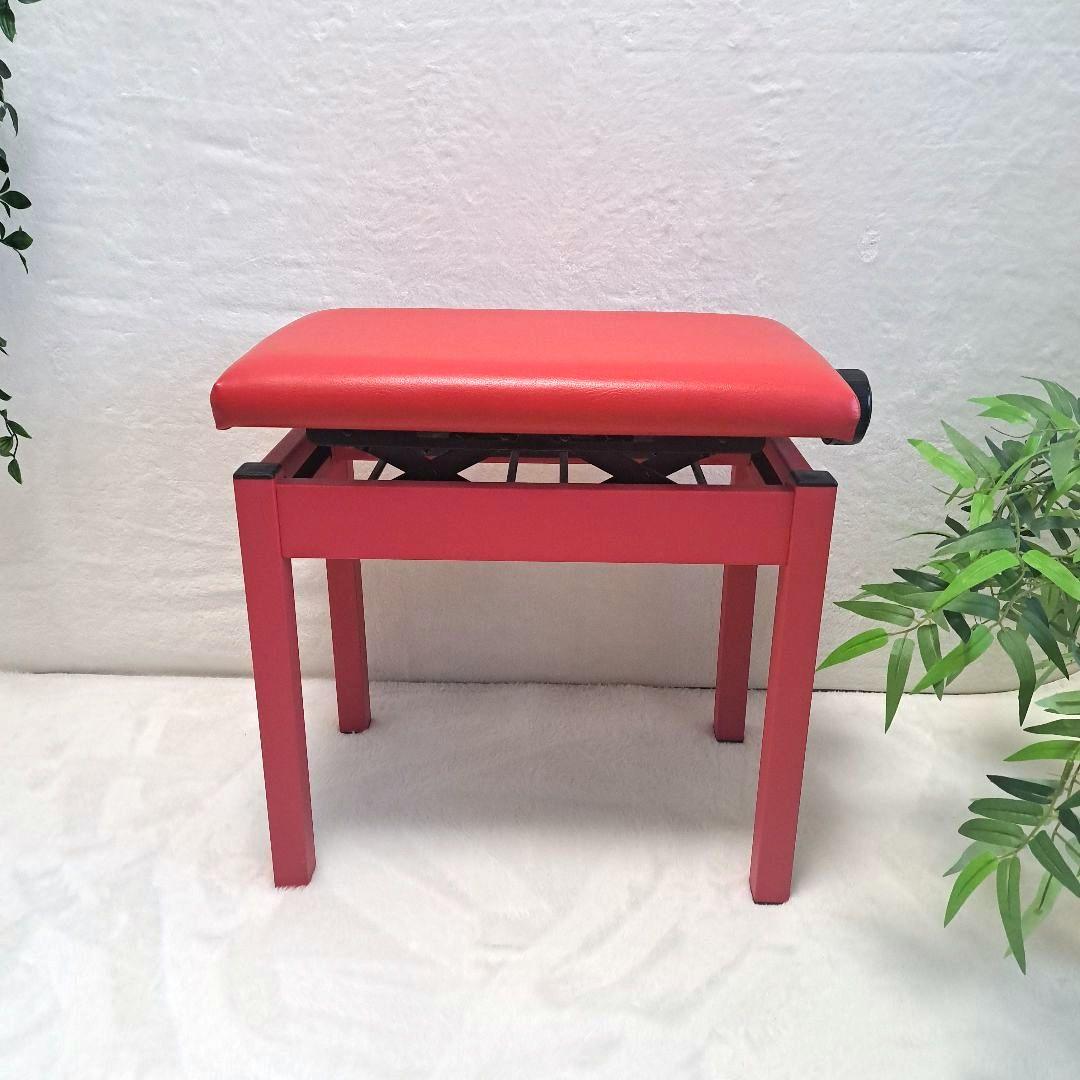 美品！ピアノ用高低自在椅子 レッド