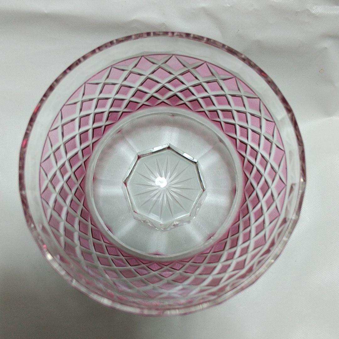 薩摩切子 紅被硝子 紗綾 盃